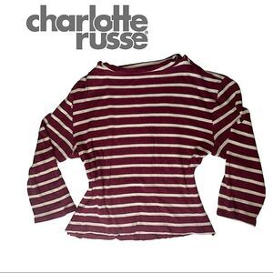 Charlotte Russe Striped Quarter Length T-shirt